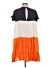 Unbranded Color Block Orange Casual Dress Size S - photo 2