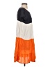 Unbranded Color Block Orange Casual Dress Size S - photo 4