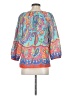 Talbots 100% Cotton Blue 3/4 Sleeve Blouse Size S - photo 2