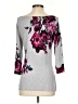White House Black Market Floral Gray Pullover Sweater Size S - photo 2