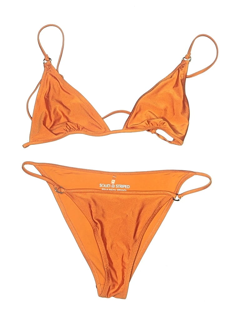 Pre-owned Solid & Striped Two Piece Swimsuit In Orange