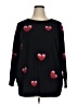 Aaeda Hearts Black Pullover Sweater Size 1X - photo 1