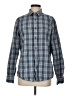 MICHAEL Michael Kors 100% Cotton Plaid Blue Long Sleeve Button-Down Shirt Size M - photo 1