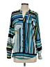 Calvin Klein Color Block Stripes Blue Long Sleeve Button-Down Shirt Size S - photo 1