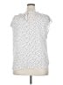 LC Lauren Conrad 100% Polyester Polka Dots White Short Sleeve Blouse Size XXL - photo 2