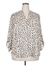 Lush 100% Polyester Animal Print Ivory 3/4 Sleeve Blouse Size 2X - photo 1