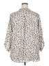 Lush 100% Polyester Animal Print Ivory 3/4 Sleeve Blouse Size 2X - photo 2
