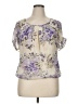 Sara Michelle 100% Polyester Purple Short Sleeve Blouse Size XL (petite) - photo 1