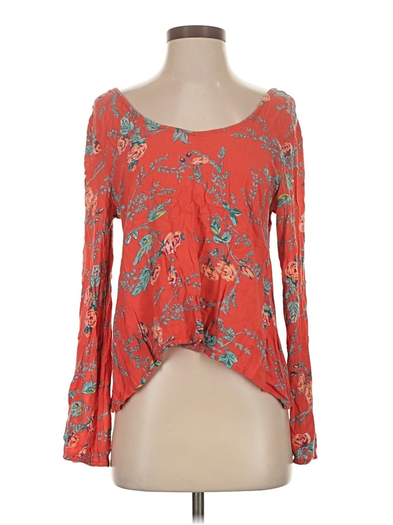 Pre-owned Billabong Long Sleeve Blouse In Orange