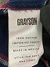 Grayson 100% Cotton Plaid Blue Long Sleeve Button-Down Shirt Size Lg (4) - photo 8