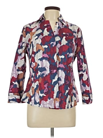 Investments 3/4 Sleeve Button-Down Shirt (view 1)
