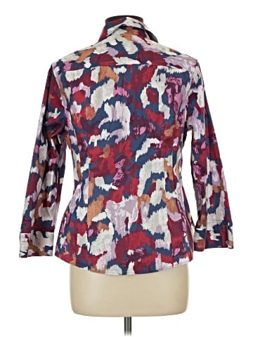 Investments 3/4 Sleeve Button-Down Shirt (view 2)