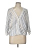 Olivia Grey Silver 3/4 Sleeve Blouse Size L - photo 1