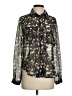 FRNCH 100% Polyester Print Gold Long Sleeve Blouse Size S - photo 1