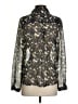 FRNCH 100% Polyester Print Gold Long Sleeve Blouse Size S - photo 2