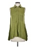 Max Studio 100% Rayon Green Sleeveless Button-Down Shirt Size S - photo 1