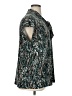 Anne Klein Animal Print Teal Short Sleeve Blouse Size XL (estimated) - photo 4
