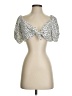 Shein 100% Polyester Silver Short Sleeve Blouse Size S - photo 1
