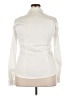 Long Tall Sally Solid White Ivory Long Sleeve Blouse Size 14 - photo 2