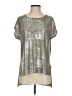 Dantelle Metallic Silver Short Sleeve Blouse Size S - photo 1