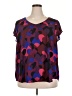Torrid 100% Polyester Hearts Purple Short Sleeve Blouse Size 2X Plus (2) - photo 1