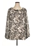 Como 100% Polyester Silver Long Sleeve Blouse Size XL - photo 1