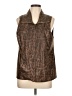 Chico's 100% Polyester Animal Print Brown Vest Size Lg (2) - photo 1