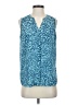NYDJ Animal Print Blue Sleeveless Blouse Size XS - photo 1