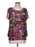 Apt. 9 100% Polyester Purple Short Sleeve Blouse Size L - photo 1