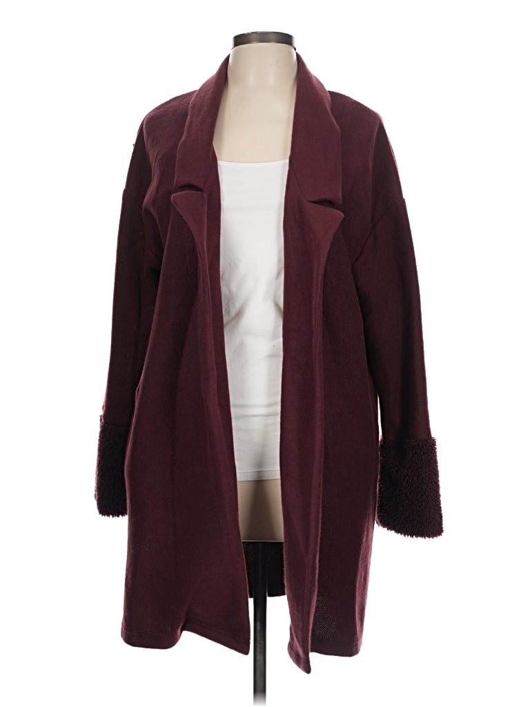 Pre-owned Z Supply Cardigan Sweater In Burgundy