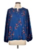 Ann Taylor 100% Polyester Blue 3/4 Sleeve Blouse Size L - photo 1