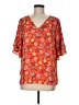 Ann Taylor LOFT 100% Polyester Orange Short Sleeve Blouse Size M - photo 1