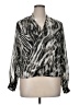 Jennifer Lopez 100% Polyester Animal Print Silver Long Sleeve Blouse Size XL - photo 1
