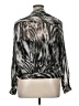 Jennifer Lopez 100% Polyester Animal Print Silver Long Sleeve Blouse Size XL - photo 2