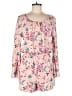 Just Fab 100% Rayon Floral Pink Romper Size M - photo 1