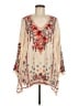 Johnny Was 100% Rayon Ivory Tan 3/4 Sleeve Blouse Size M - photo 1