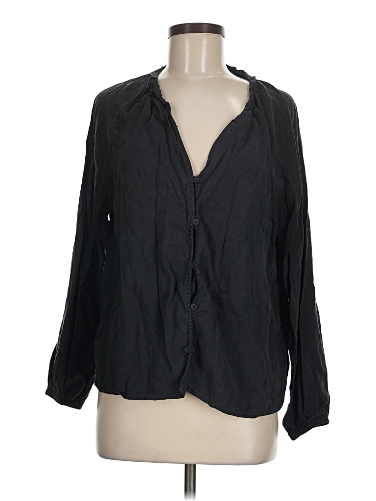 Pre-owned Cloth & Stone 3/4 Sleeve Blouse In Black