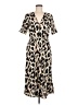 Influence 100% Polyester Animal Print Tan Casual Dress Size 6 - photo 1