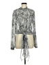 Hyfve 100% Polyester Metallic Silver Long Sleeve Blouse Size M - photo 1