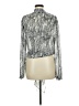Hyfve 100% Polyester Metallic Silver Long Sleeve Blouse Size M - photo 2