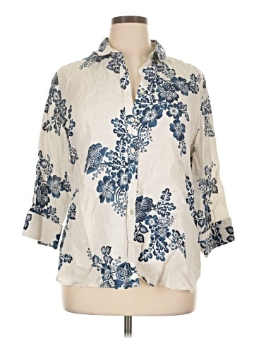 Chico's 3/4 Sleeve Button-Down Shirt (view 1)