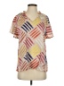 Entro 100% Polyester Color Block Tan Short Sleeve Blouse Size S - photo 1