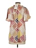Entro 100% Polyester Color Block Tan Short Sleeve Blouse Size S - photo 2