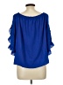 Umgee 100% Polyester Blue 3/4 Sleeve Blouse Size L - photo 2