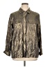 Soft Surroundings 100% Lyocell Metallic Silver Long Sleeve Button-Down Shirt Size XL - photo 1