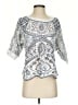 Maeve White Silver 3/4 Sleeve Blouse Size S - photo 1