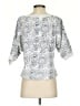 Maeve White Silver 3/4 Sleeve Blouse Size S - photo 2