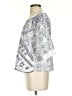 Maeve White Silver 3/4 Sleeve Blouse Size S - photo 5