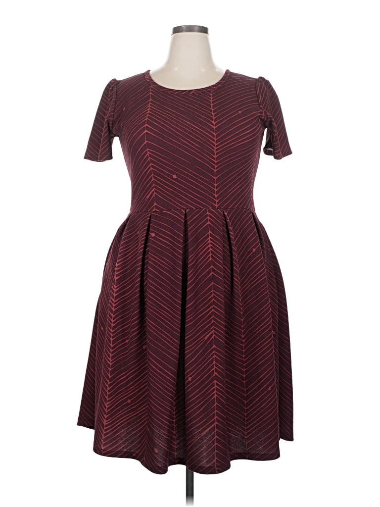Pre-owned Lularoe Cocktail Dress In Burgundy