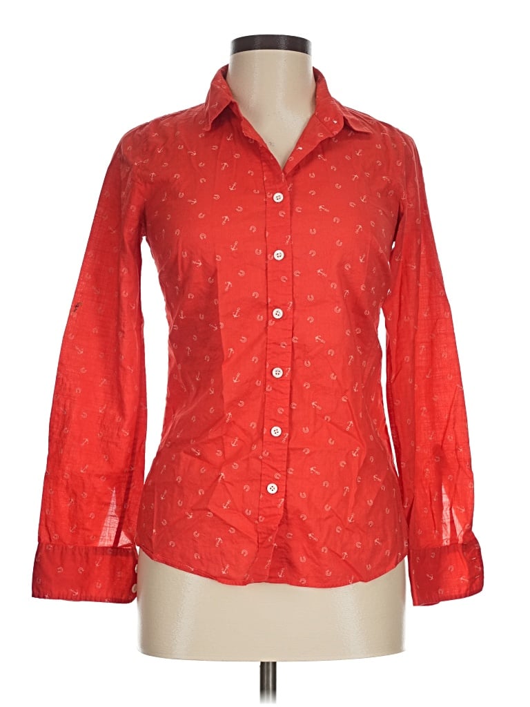 Pre-owned Jcrew Long Sleeve Button Down Shirt In Red